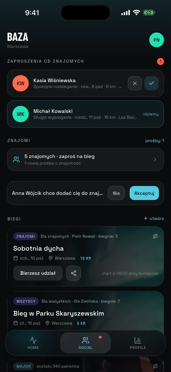 Znajomi i biegi